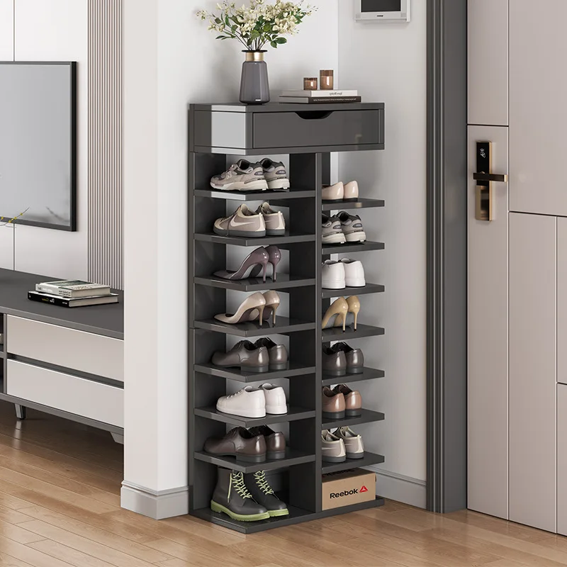 Shoe rack multi-layer household entrance small narrow rental room with simple indoor good-looking storage entry shoe cabinet