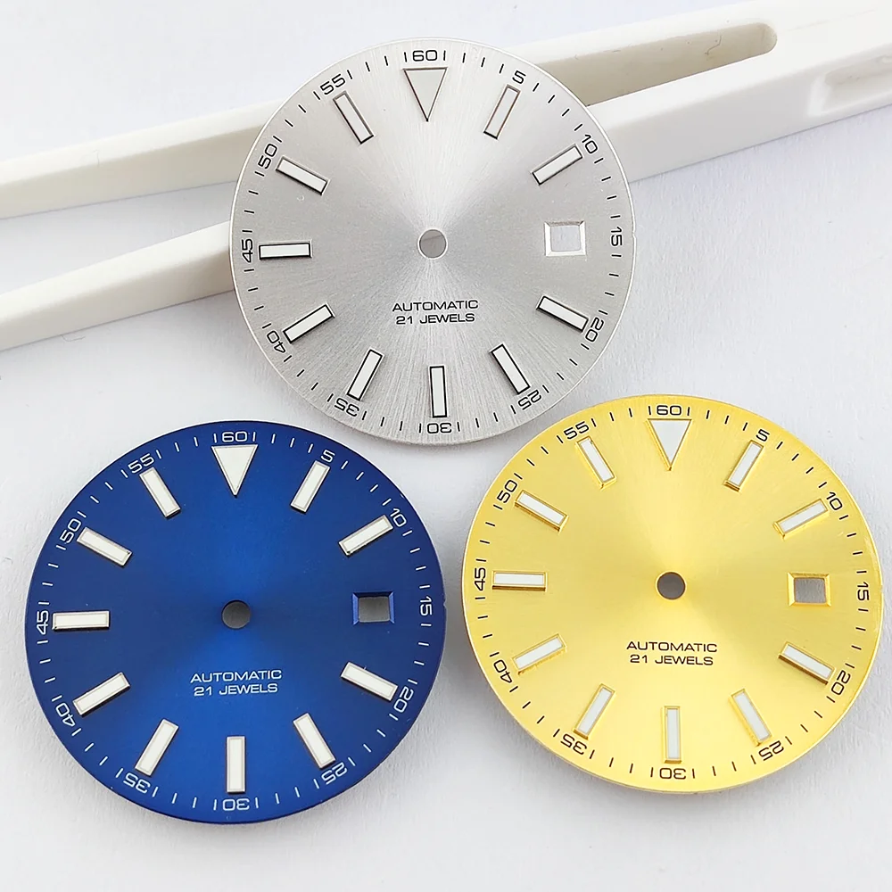 Customized dial NH35 dial 29mm dial watch parts replacement accessories Blue luminous dial supports customized logo