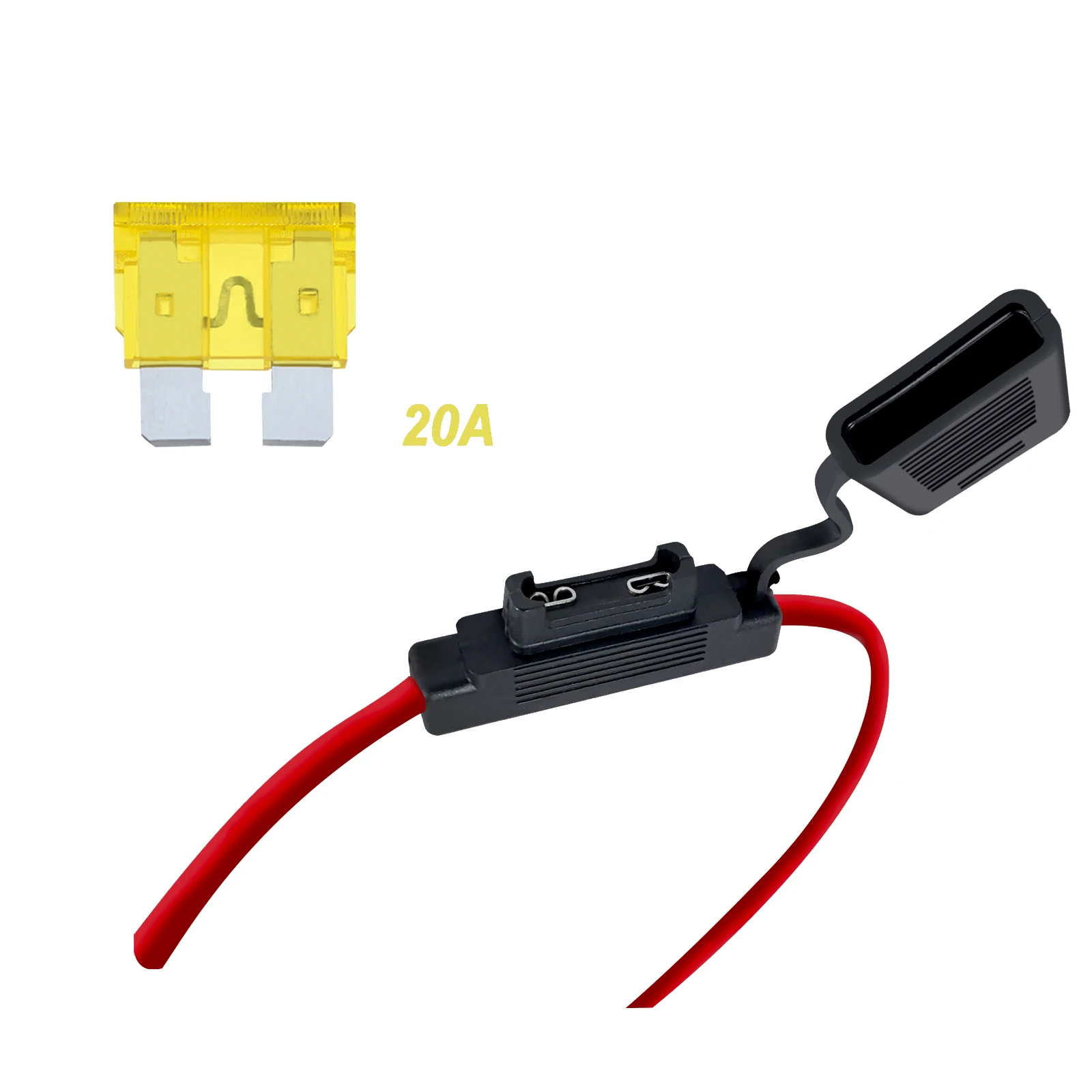 10/12/14/16/18AWG Inline-Sicherungshalter, wasserdicht, mit ATO/ATC-Flachsicherung, 5 A, 10 A, 15 A, 20 A, 30 A, 40 A, Sicherungshalter in Standardgröße