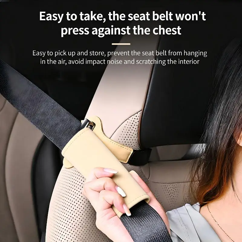 Seat Belt Adjuster & Holder For Adults, Car Seat Belt Clip For Easy Reach, Seatbelt Guide Grabber, Fits Sports Seats