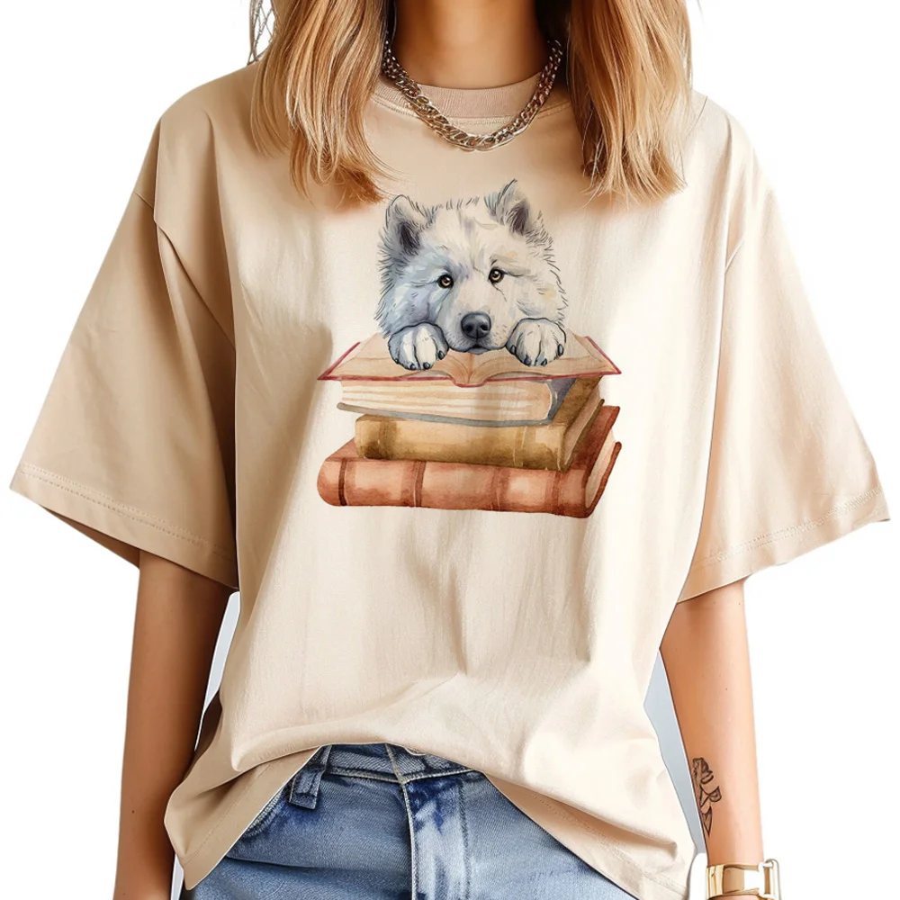 Samoyed tshirt women manga graphic top female comic graphic funny clothes