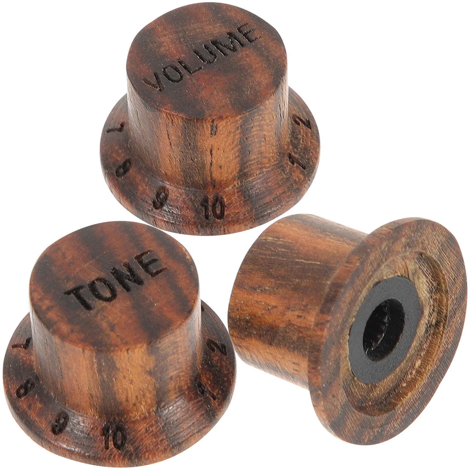 

3pcs Knobs Wood Volume Tone Control Replacement Parts Durable Anti-Corrosive Bass Potentiometer Guitar Parts Caps