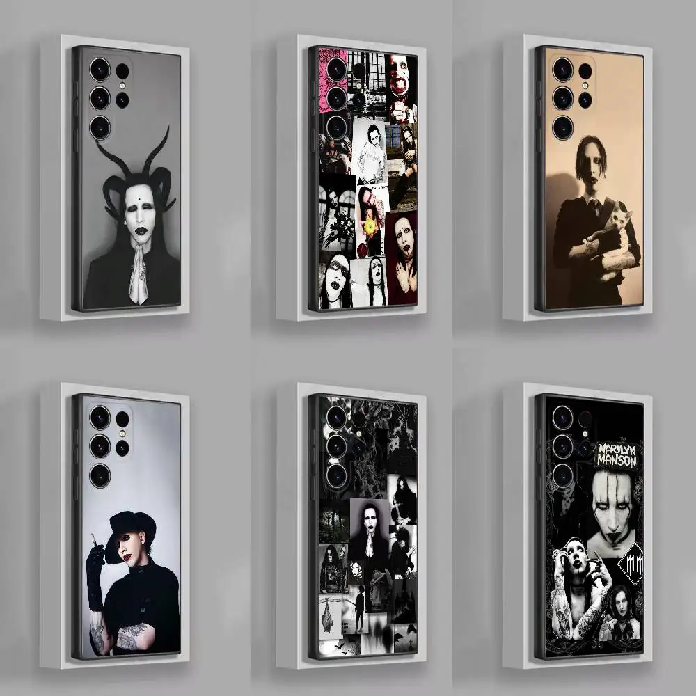 

Чехол для телефона M-Marilyn M-Manson для Samsung S25, S24, S21, S22, S23, S30, Ultra, S20, Plus, Fe, Lite, 5G, черный чехол