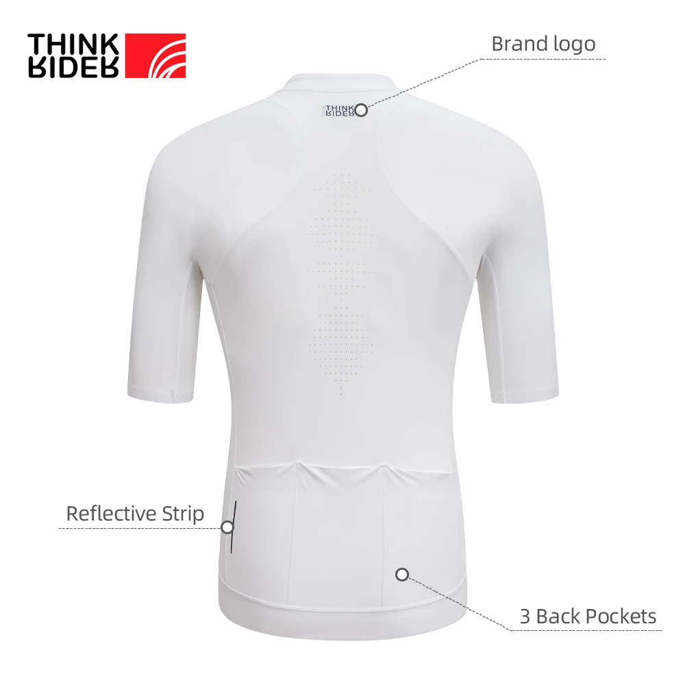 ThinkRider Men Cycling Jersey Short Sleeve Reflective Summer Shirt Downhill Jersey Pro Team Mountain Bicycle Clothing