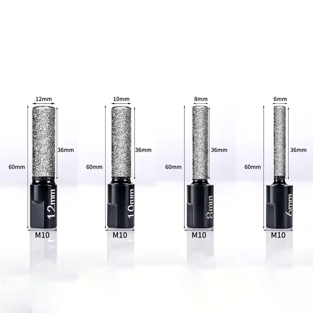 Broca de muela abrasiva soldada por diamante M10, amoladora angular portátil de 6-12mm, broca de perforación en seco, broca de amoladora angular