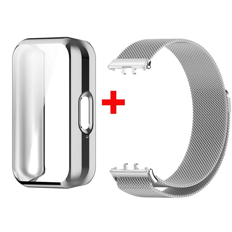 Case+Metal Strap For Samsung Galaxy Fit 3 Stainless Steel Milanese Loop Bracelet For Samsung Fit 3 Wristband Correa Accessories image 5
