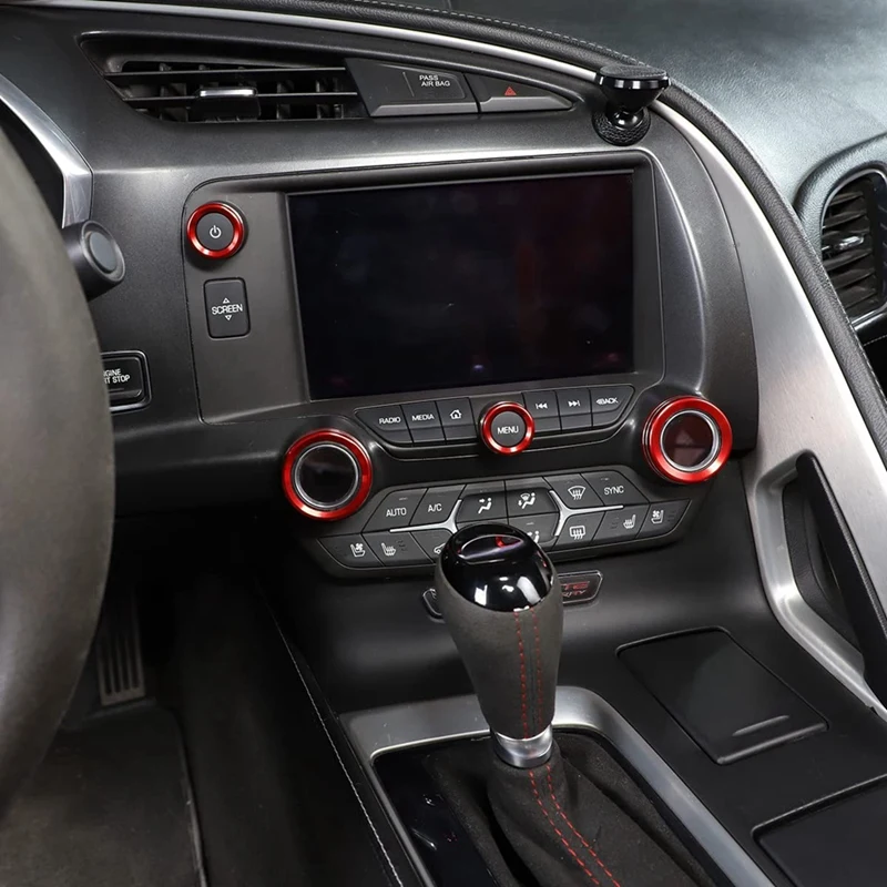 Car Central Console AC Volume Knob Button Switch Cover Trim For Chevrolet Corvette C7 2014-2019 image 6