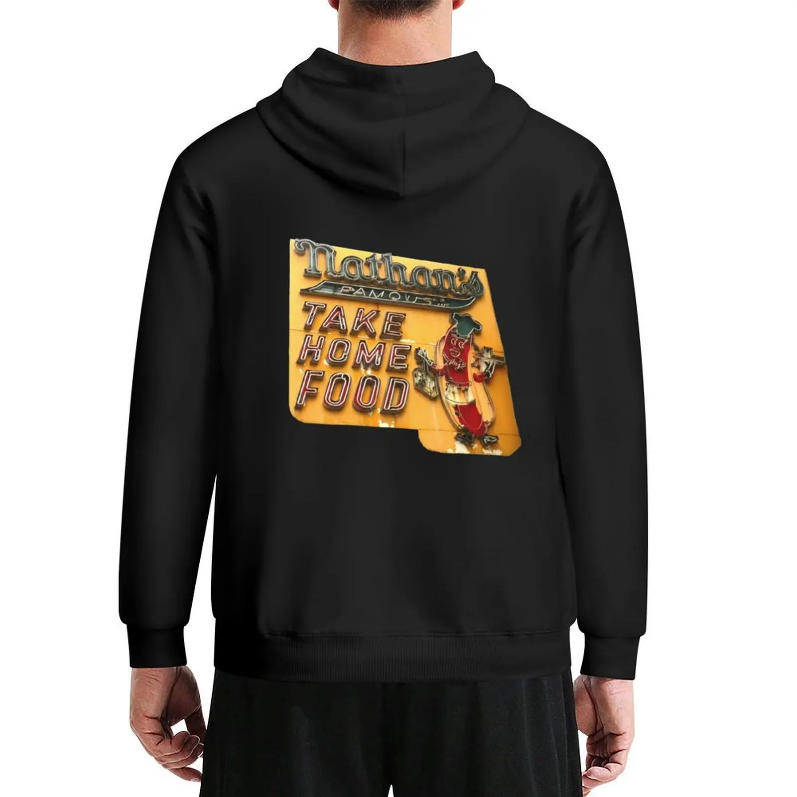 

Nathan's Famous Hot Dogs - Take Home Coney Island Food Neon Sign Hoodie mens clothes fashion men men clothing mens hoodies