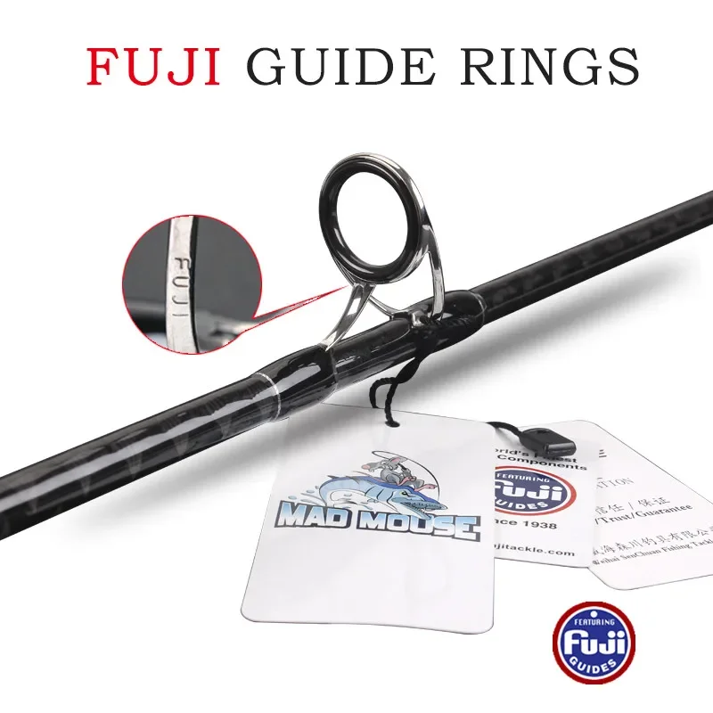 Madmouse New Japan FUJI Guides Cross Carbon Jigging Rod 1.68m 1.9m 2.4m Different Hardness 37kgs Boat Jig Rod Ocean Fishing Rod