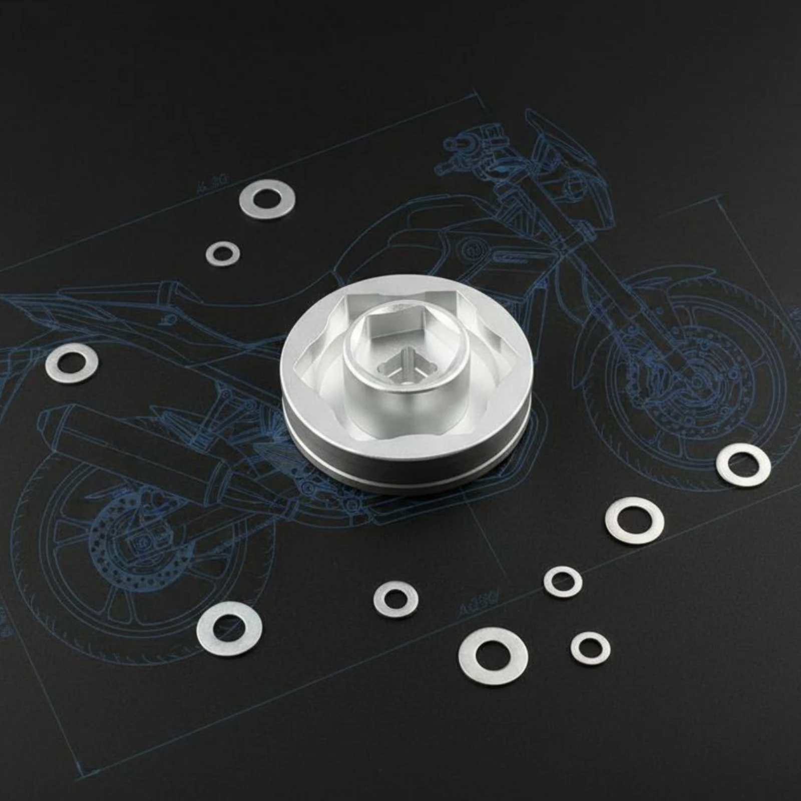 

Motorcycle Axle Nut Socket Aluminum Alloy Rear Axle Socket Tool Slim-Profile Machined Body