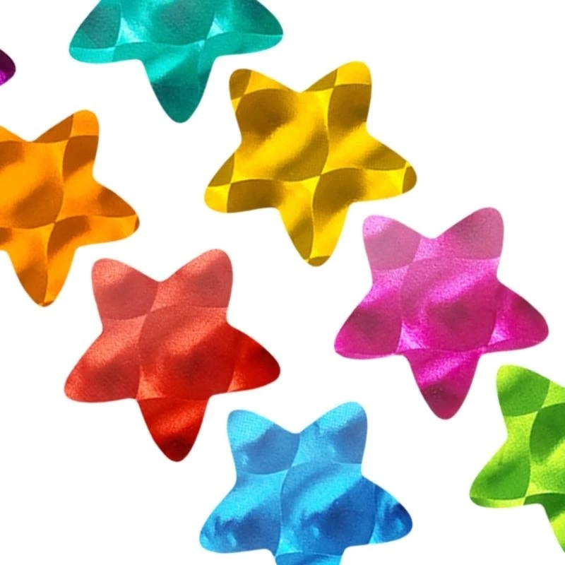  300Pcs Glittering Star Sticker 20mm Adhesive Wrapping Label Sealing Sticker for Journal Notebook Wrapping Decoration
