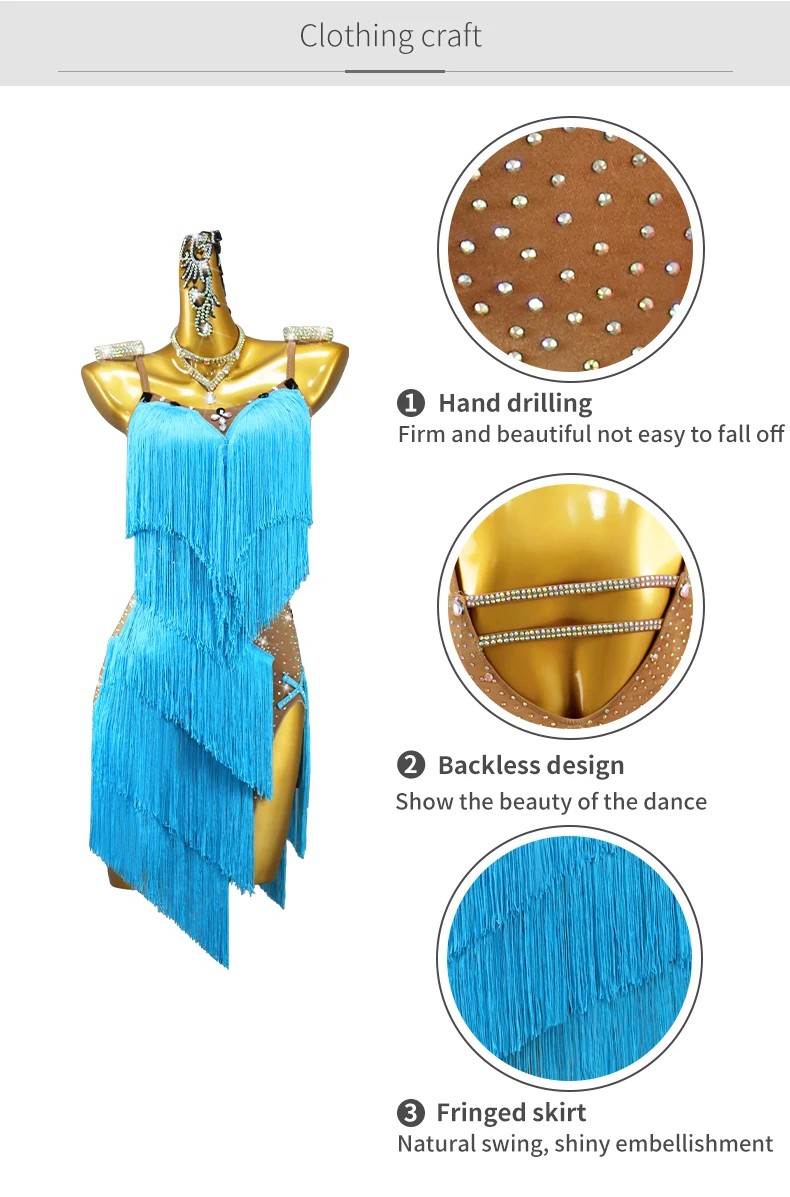 Damen-Kleid Karnevalskostüm Mädchen Sexy Ballsaal-Tanz-Wettbewerb Lateinamerikanische Kleidung Elegantes Bühnen-Abschlussball-Outfit 2026 Party-Auftrittsanzug – Detail 7
