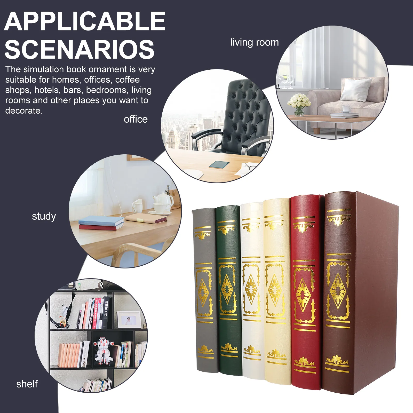 

6 Pcs Imitation Book Decoration Faux Decorative Books Fake for Vintage Paper