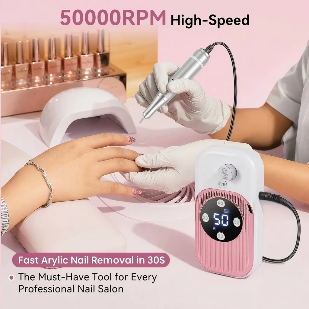 50000RPM High-Speed Electric Nail Drill for Acrylic Nails 30S Quick Removal Low Noise Long-Lasting Manicure And Pedicure Tool view 5