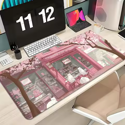 Pink Aesthetic Mouse Pad Girly Large Computer Office Game Table Mat XXL Rubber Anti-slip Gaming Keyboard Mousepad Long Desk Pads