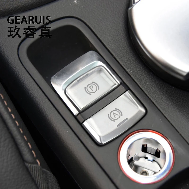 Car Styling For Audi Q3 8U 2013-2018 Power Electronic Parking Brake Handbrake Auto Switch Button decoration Cover Sticker Trim