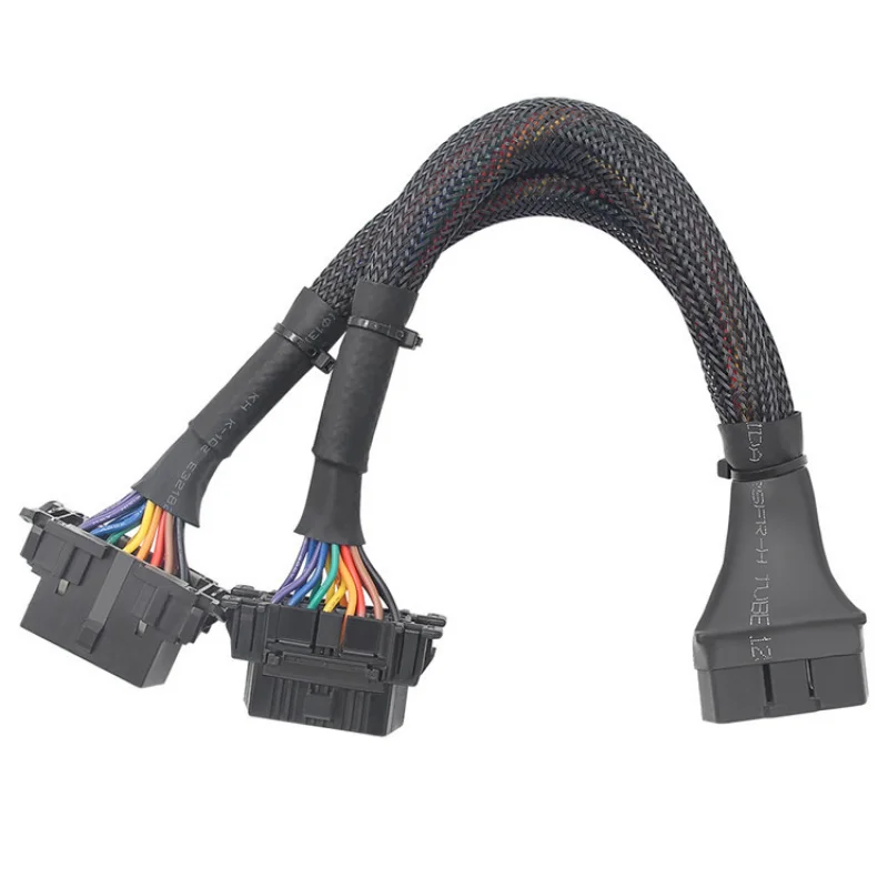 OBD Dual Female Head Full Pin Full Core 16PIN One/Two Extension Cable Conversion Cable Length 30CM