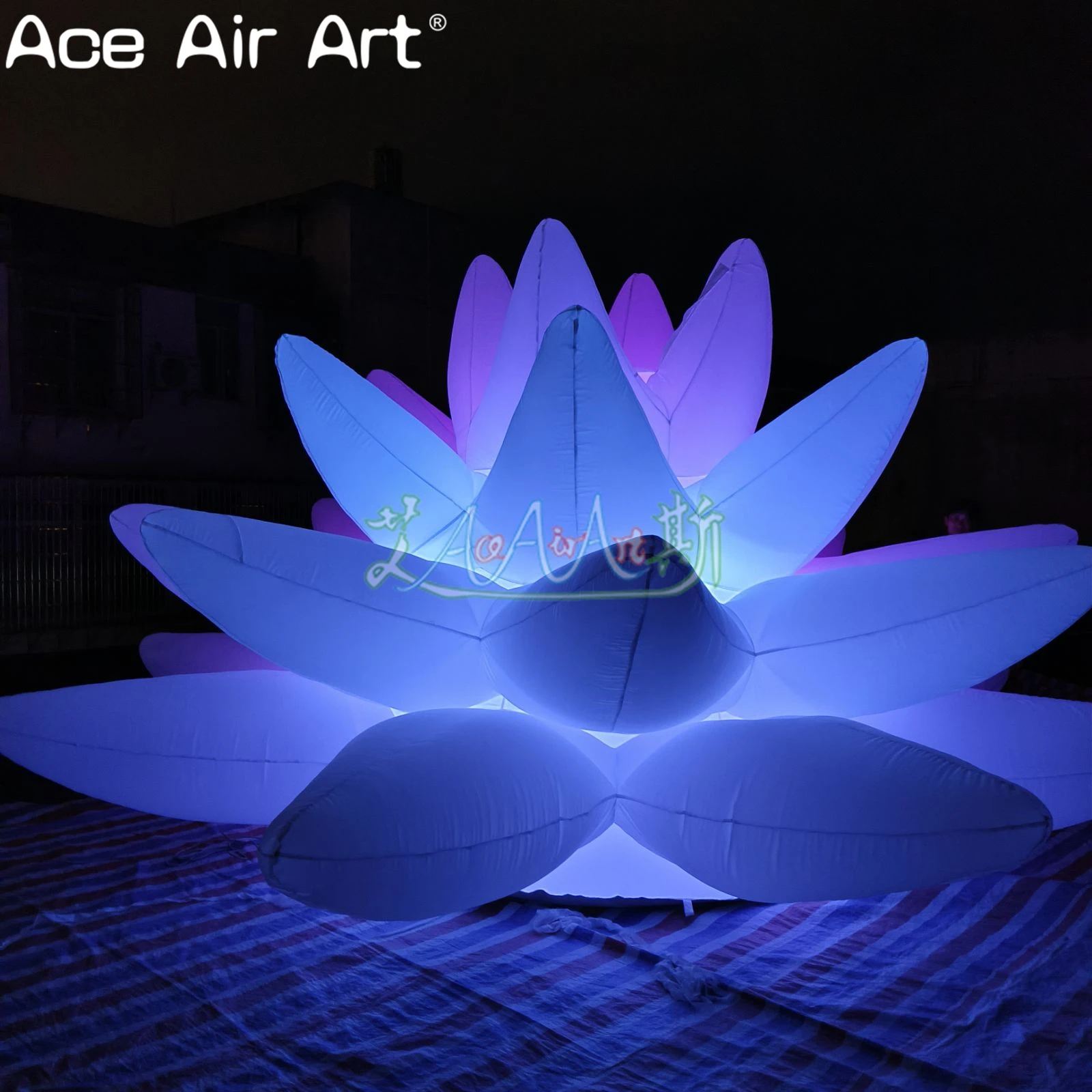 

5m Diameters Inflatable LED Lighting Lotus Flower Exhibition Balloon for Advertising for Decorative Purposes