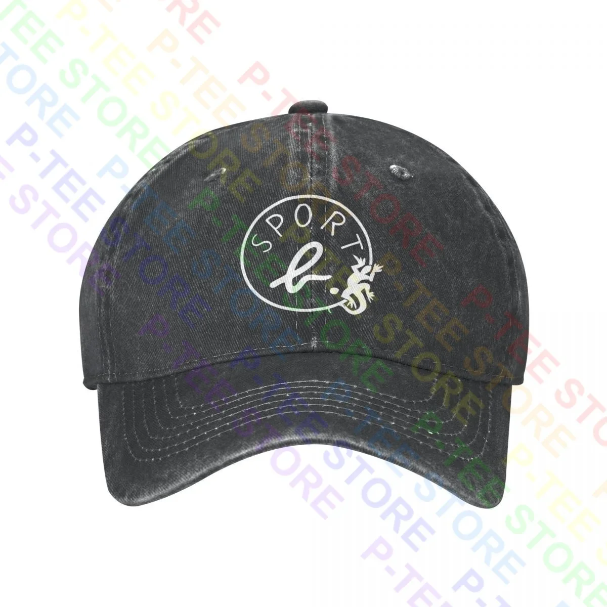 

Agnes Sport Big Logo Lizard Made France Washed Denim Baseball Cap Trucker Hats Casual All-Match