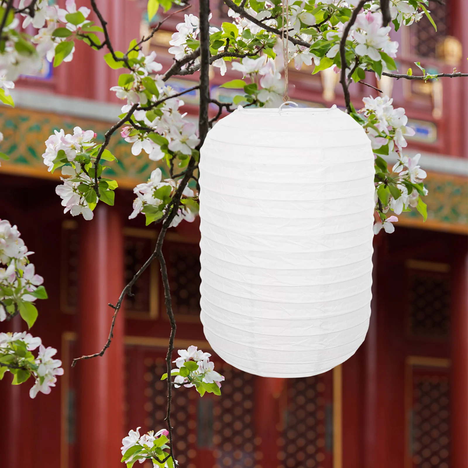 

2pcs Melon Lantern 19x29cm Festival Lanterns Beige Japanese Decor Paper Lanterns Foldable Outdoor Party Wedding