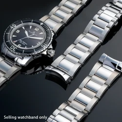 Quality Solid Precision Steel Strap for BLANCPAIN 50 Series 5015 Stainless Steel Curved Precision Steel watch Accessories 23mm