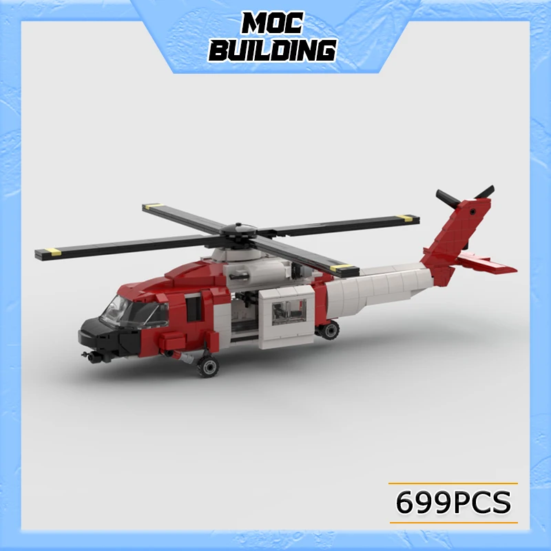 

MOC Building Block Collection MH-60T Jayhawk Aircraft Model Technology Militarization Series Bricks DIY Assembled Toy Holiday