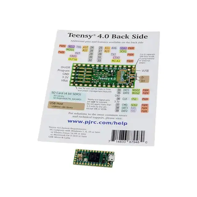 AvadaTech Teensy4.0 IMXRT1062 DEV-15583 RT1062 Teensy 4.0 series ARM® Cortex®-M7 MPU