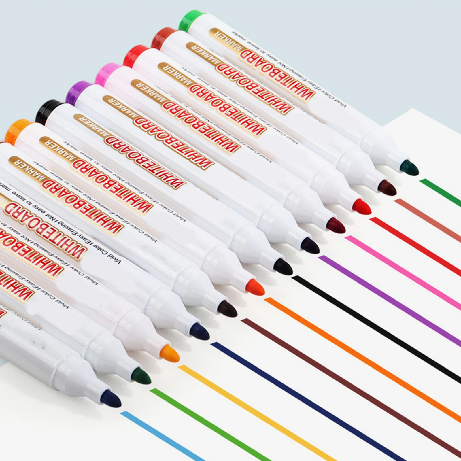 

12 Pcs Marker Pen White Board Eraser Pen Erasable Bulk Colored Pens Cute Office Supplies Water Based Ink Quick Drying