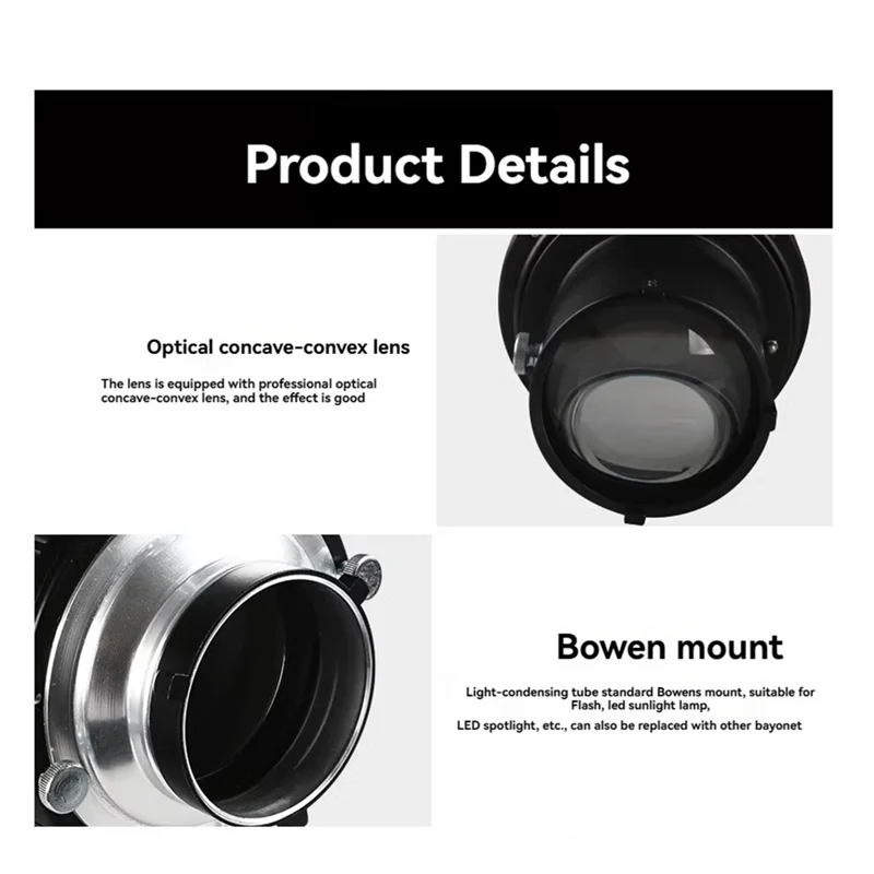 

New-Focalize Conical Snoots Universal Condenser Bowens Mount With Graphics Art Effects Shaped Fliters For Photography Photo