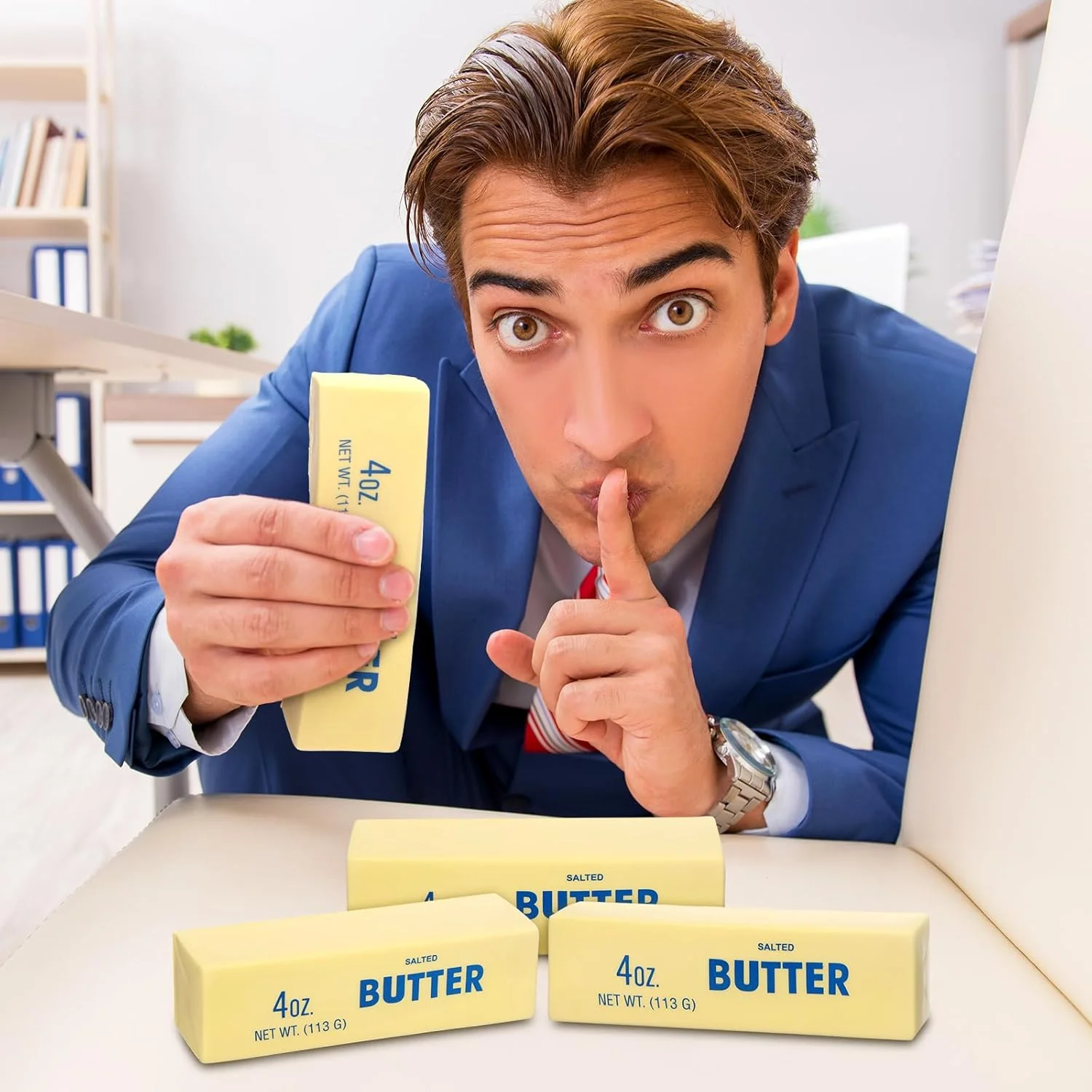 3 قطع من ألعاب عصا الزبدة لتخفيف التوتر للبالغين أعواد الجبن المرنة الإسفنجية ألعاب تخفيف التوتر الممتعة للاسترخاء والقلق