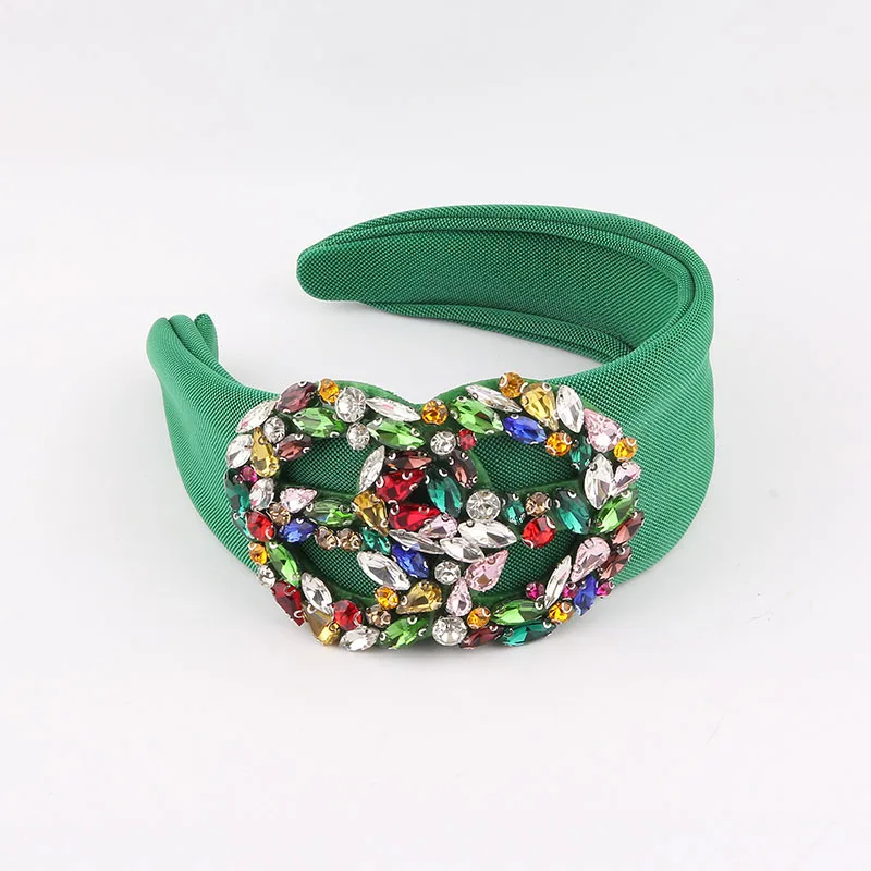 New Versatile Headband Creative Diamond Headband Women's Color Diamond Heavy Industry Trend Headgear Wholesale
