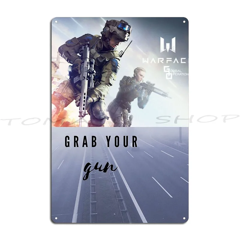 Warface Classic Stick To The Basics Put Your Warface On Metal Sign Wall Mural Club Kitchen Wall Customized  Tin Sign Poster