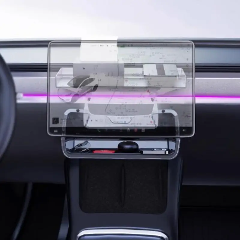 For Tesla Under The Central Control Screen Organizer Tray For Model 3/ Y Dashboard Storage Box For Model 3/ Y Tissue Holder