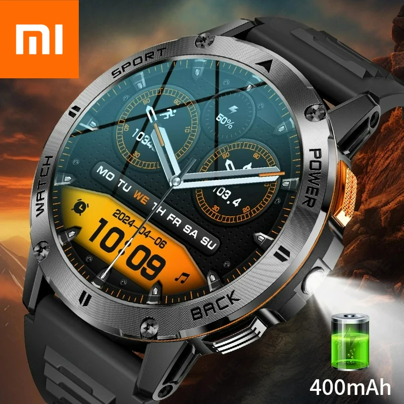 Xiaomi 2026 الرياضة في الهواء الطلق المقتفي ساعة ذكية الرجال البوصلة بلوتوث دعوة مقاوم للماء Smartwatch LED مصباح يدوي ساعات اللياقة البدنية