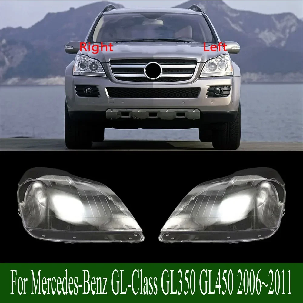 Front Headlight Cover For Mercedes-Benz GL-Class 2006-2011 GL350 GL450 Transparent Lampshade Lamp Lens Headlamp Shell Plexiglass