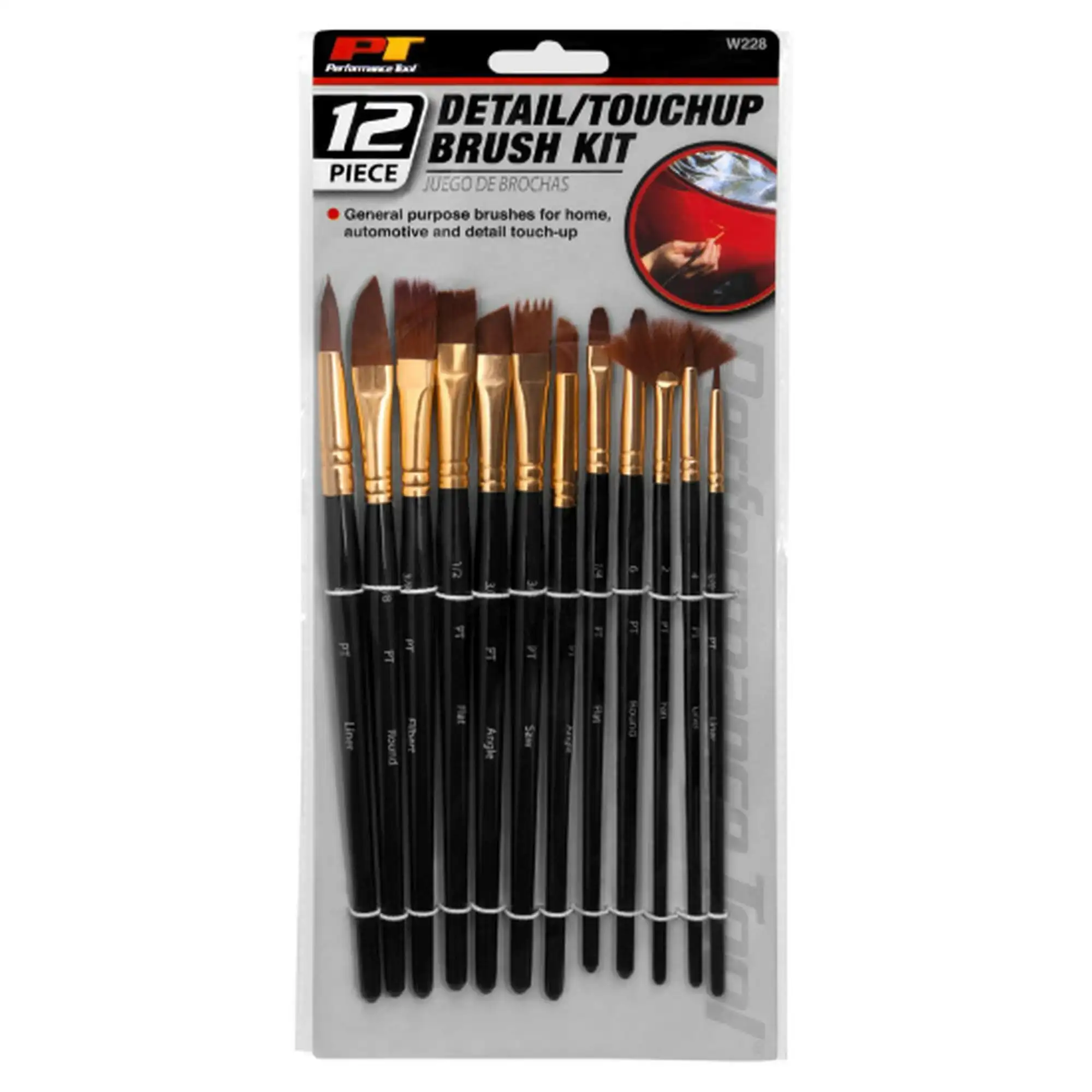 Alat performa W228 Kit sikat Touchup-12 buah