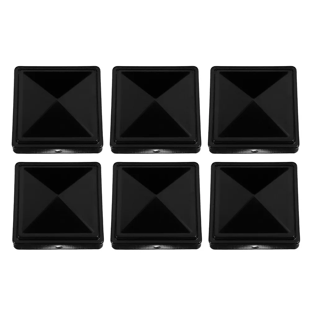 

6Pcs Aluminum Square Fence Post Caps Pressure Fit Decorative Post Topper Covers for Outdoor Deck Guardrail End Protection