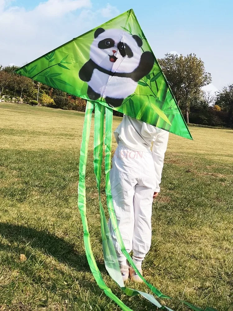 Kite infantil de bambu floresta panda, pequeno e médio porte, cauda longa, esportes ao ar livre, novo