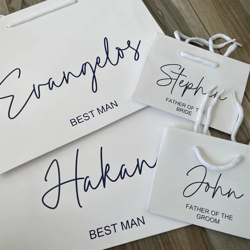 Personizaton Vinyl Name Text Gifts Bags Wedding Bridal Shower Party Gifts Birthday Baby Shower Gifts Packages Custom Logo Name