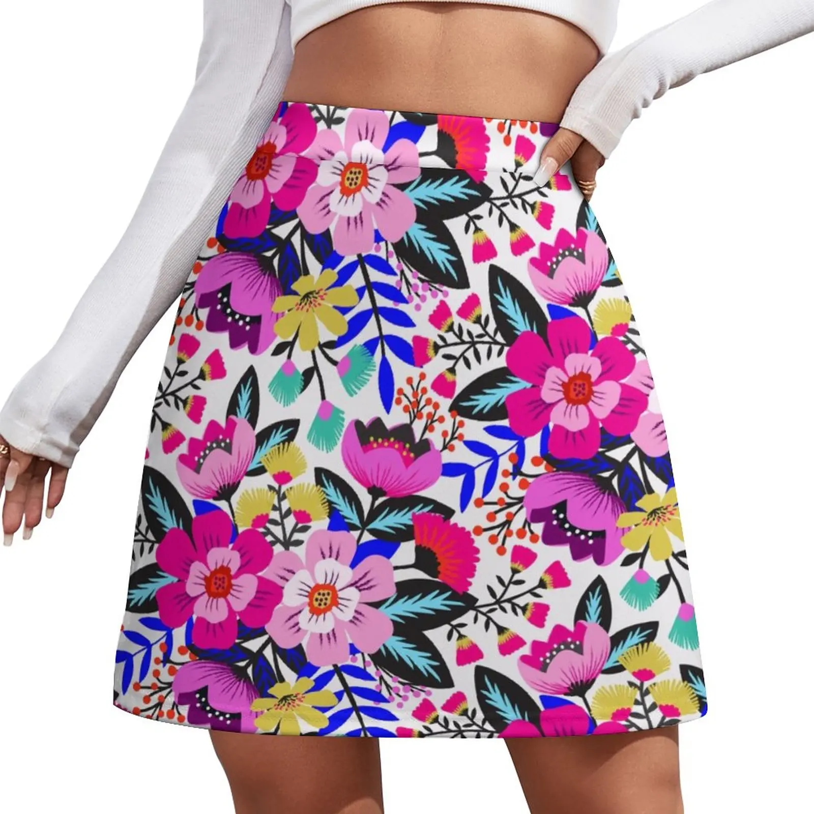 Colorful boho flower bouquet Mini Skirt korean clothes ladies luxury evening dresses 2023 skirts summer 2023 woman