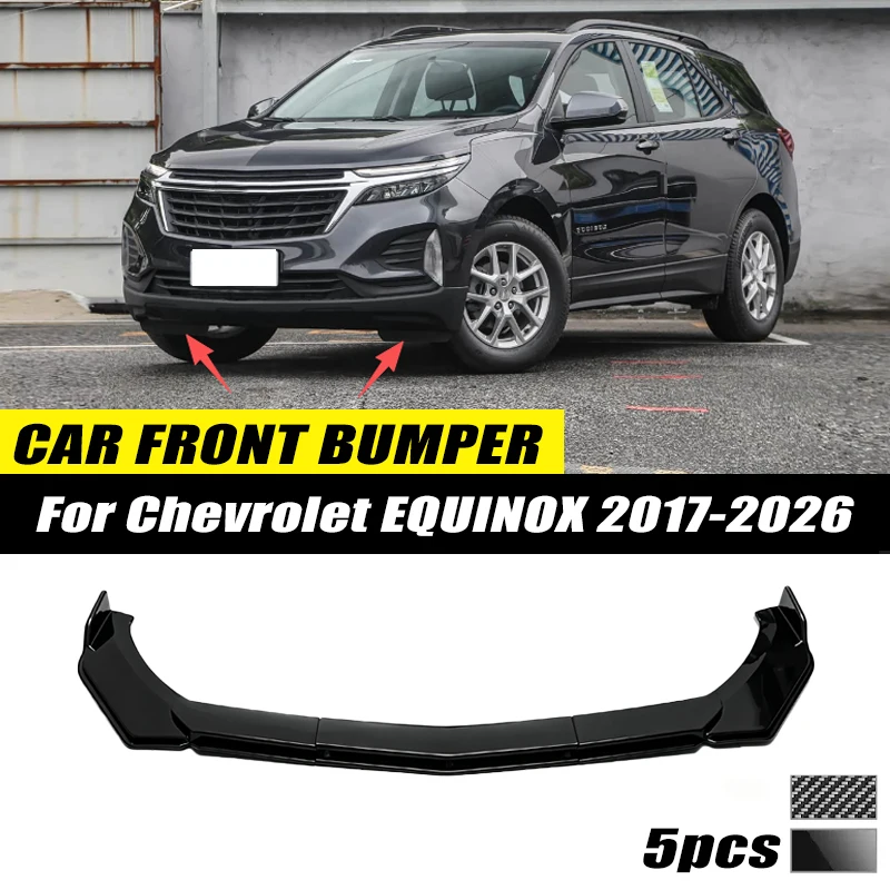 For Chevrolet EQUINOX 2017-2026 Front Bumper Lip Front Guard Spoiler High-quality ABS Material Body Kit Front Lip Accessory