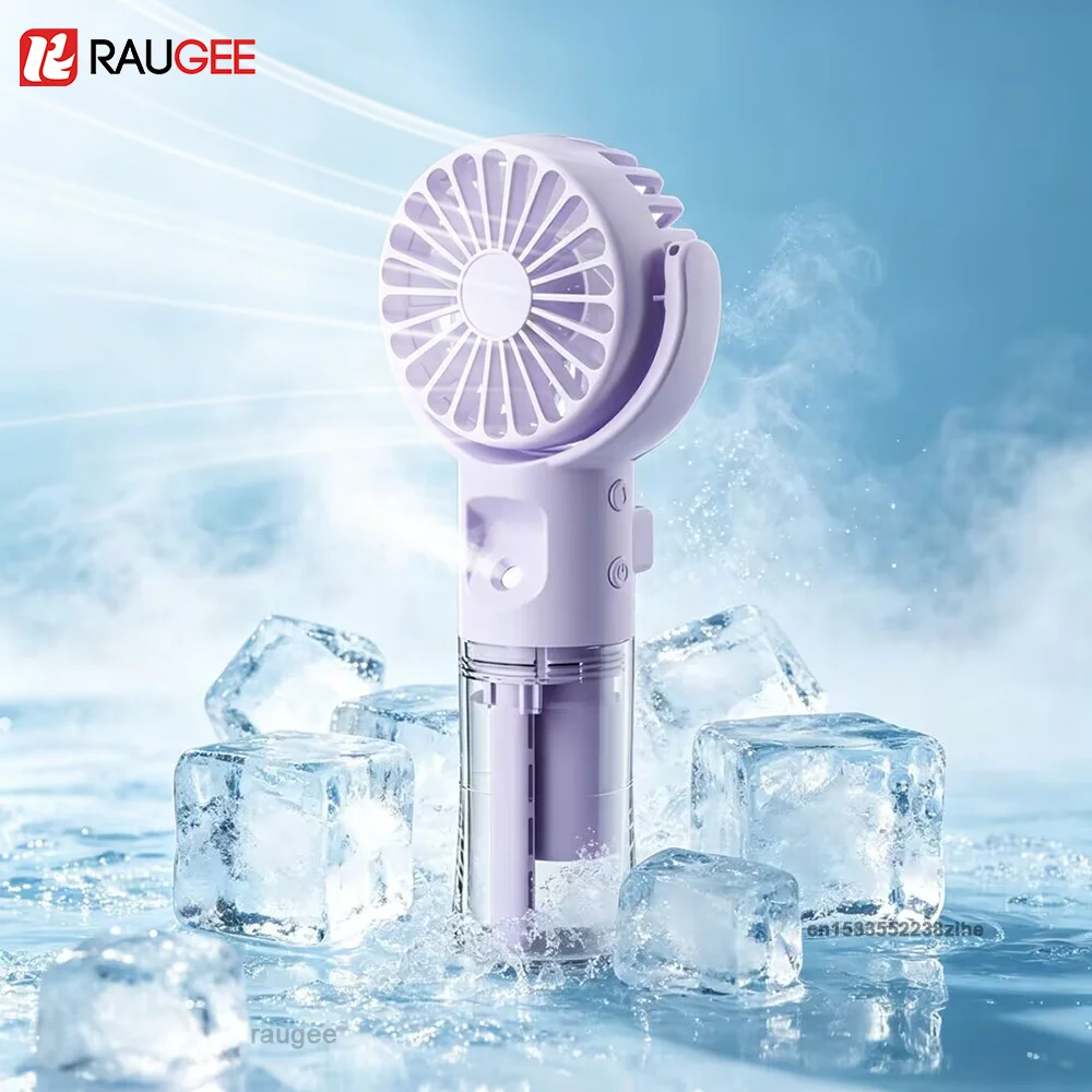 

Mini Spray Fan Portable Mist Fan Handheld USB Rechargeable Fan 4 Speeds Powerful Wind Cooler Outdoor Water Spray Humidifier Fan