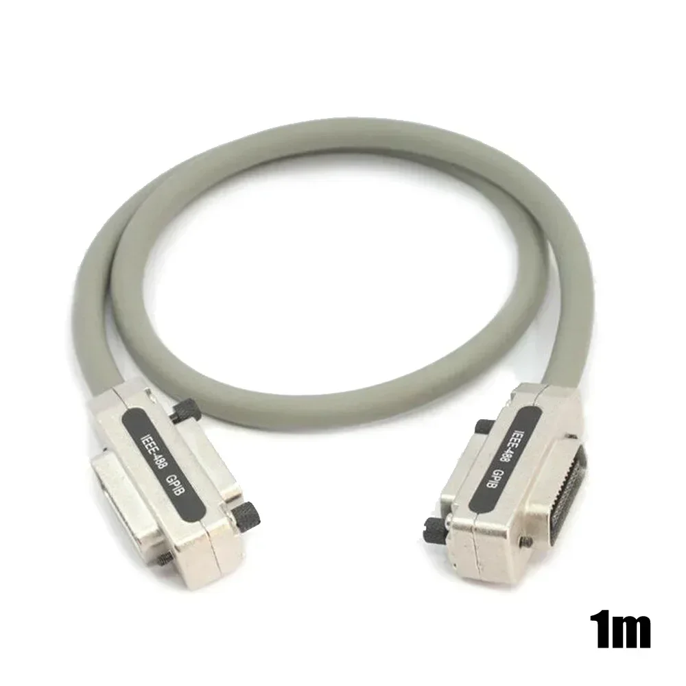 Metal Cable Replacement Wires 0.5m-5m 1pcs Accessories Adapters Connectors Cord Data GPIB Gray IEEE-488 Line Parts