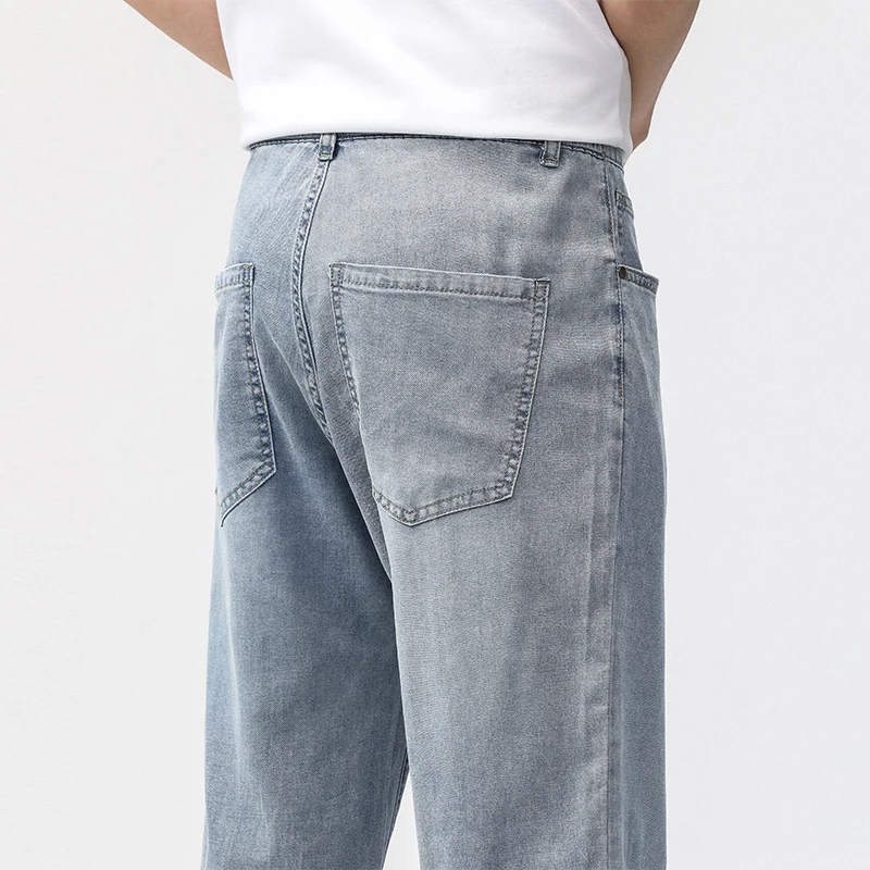 190 سنتيمتر طويل القامة رجل جان ليوسيل واسعة الساق الدنيم بانت الذكور اضافية طويلة طول 115 سنتيمتر 120 سنتيمتر الصيف الملابس الكبيرة ضوء تمتد مستقيم صالح