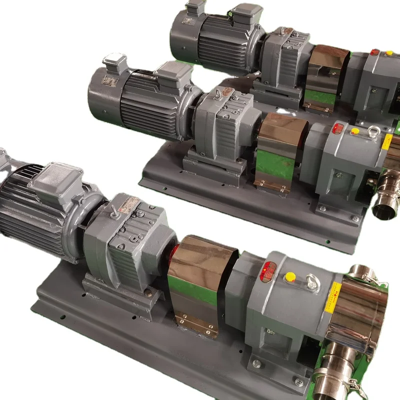 China Dajiang High Viscosity Sanitary Grade Rotary Cam Pump Syrup Fluid Transfer Positive Displacement Gear Pump