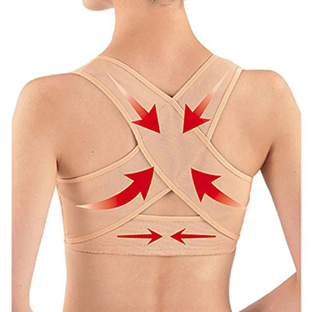 Women Posture Corrector Brace Humpback Correction Adjustable Chest Support Breathable Comfortable All Day Wear Xl Skin Color
