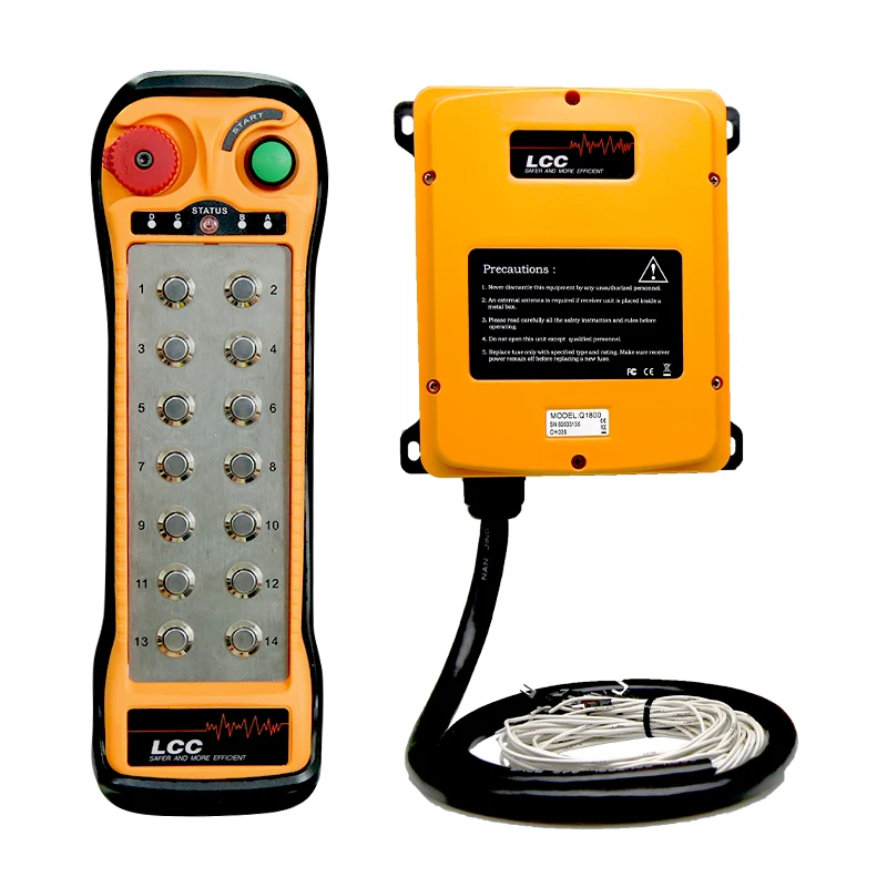 Factory LCC Q1400 14 Channel Automatic Waterproof Anti-Shock Feature RF Wireless Wireless Industrial Radio Remote Control