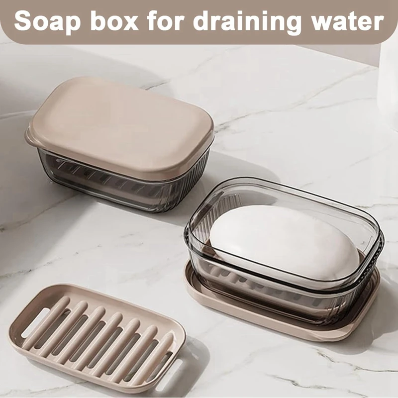 علبة صابون BAAG-Travel مع تصريف، حامل صابون مانع للتسرب للمنزل والسفر، مدمج ومتين،
