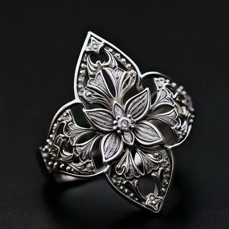 2026 New Environmentally Friendly Alloy Flower Shape Women's Ring, Fashionable and Simple Holiday Gift Jewelry and Jewelry