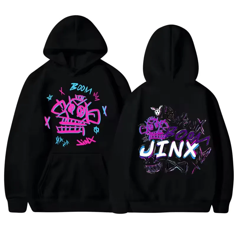 

New Arcane-Jinx Hoodie Anime Figure Graphic Hoodie For Fans Double Sided S-5XL